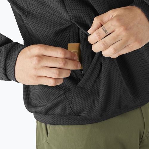 Férfi Salomon Motomesh Crewneck túrapulóver mélyfekete színben