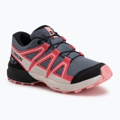 Gyerek futócipő Salomon Speedcross Waterproof grisaille/hushed violet/rouge red