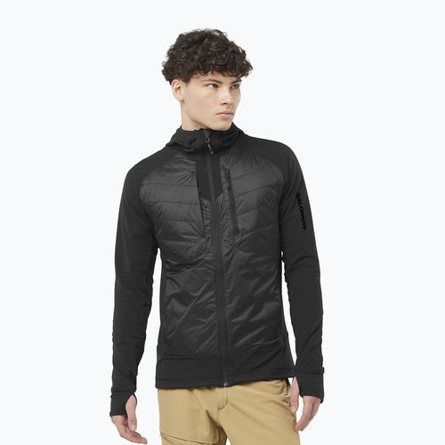 Férfi Salomon Elixir Hybrid Hoodie szigetelt mélyfekete kabát