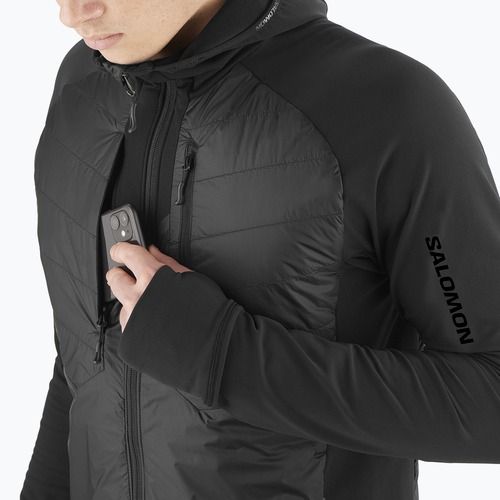 Férfi Salomon Elixir Hybrid Hoodie szigetelt mélyfekete kabát