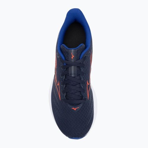 Gyerek futócipő Mizuno Enerzy Rider Jr peacoat/ignitionred/ reflective blue
