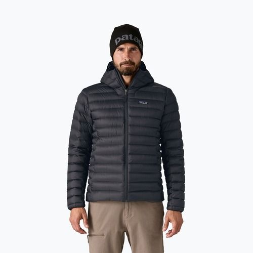 Férfi pehelykabát Patagonia Down Sweater Hoody fekete