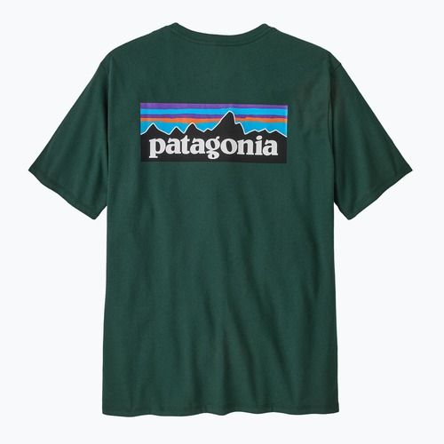 Férfi Patagonia P-6 Logo Responsibili-Tee kaszkádzöld póló