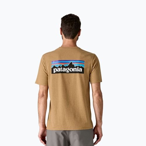 Férfi Patagonia P-6 Logo Responsibili-Tee talon arany póló