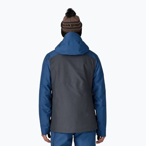 Patagonia szigetelt Powder Town férfi esőkabát smolder blue w / clement blue
