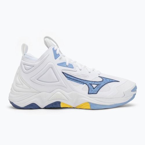 Röplabda cipő Mizuno Wave Momentum 3 Mid fehér/bellwether kék/belair kék