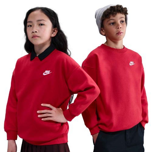 Nike Sportswear Club Fleece gyermek pulóver egyetemi piros/fehér