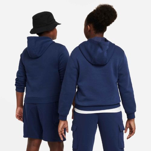 Nike Sportswear Club Fleece éjfekete tengerészkék-fehér gyermek pulóver