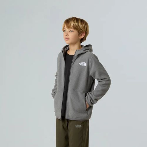 Gyerek polárpulóver The North Face Teen Glacier Full Zip Hoodie mid grey heather