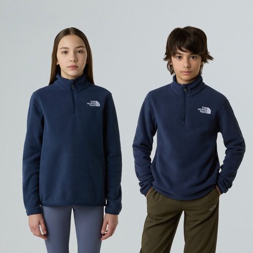 Gyermek polár pulóver The North Face Teen Glacier 1/4 Zip summit navy