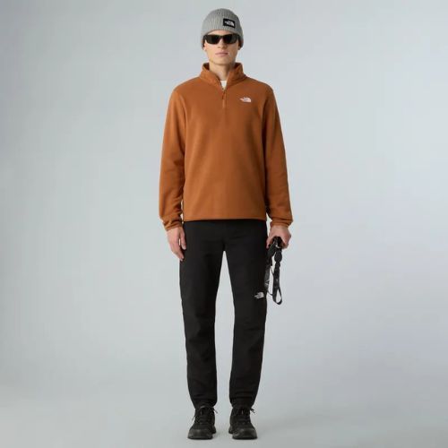 Férfi fleece pulóver The North Face Glacier Fleece 1/4 Zip égett umbra színben