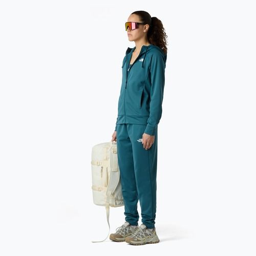 Női pulóver The North Face Reaxion 2.0 kapucnis, teljes cipzáras space dark heather színben