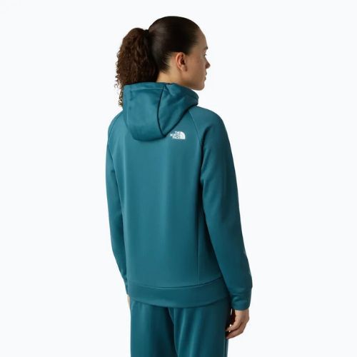 Női pulóver The North Face Reaxion 2.0 kapucnis, teljes cipzáras space dark heather színben