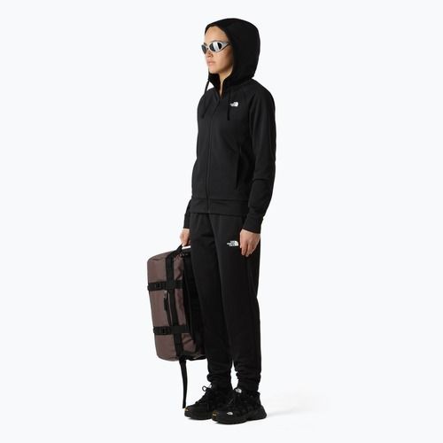 Női pulóver The North Face Reaxion 2.0 kapucnis, teljes cipzáras fekete melírozott