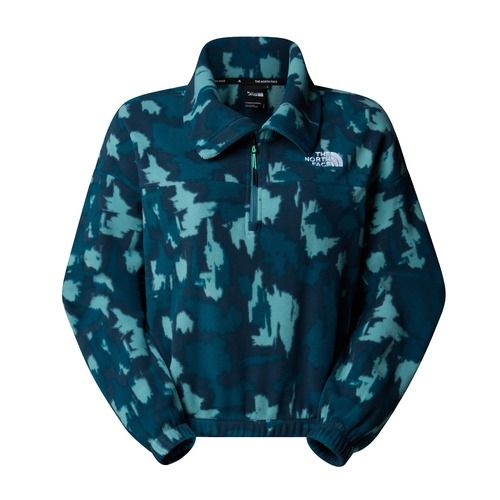 Női pulóver The North Face Mountain Athletics Fleece 1/4 Zip Print deep cypress painted