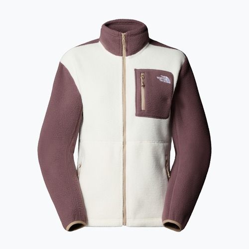 Női gyapjú pulóver The North Face Yumiori Full Zip fehér dune/tawny kvarc
