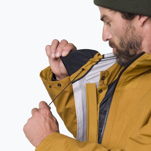 Férfi esőkabát Salewa Fanes 3L Ptx Hemp 2/1 Parka golden brown int.7020