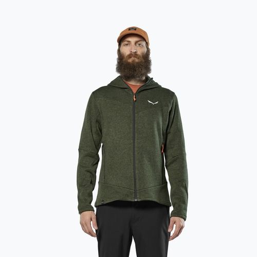 Férfi trekking pulóver Salewa Puez Rocca Polarlite Hood dark olive