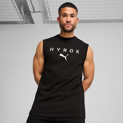 Férfi edzőpóló PUMA x HYROX Cutoff Tank fekete