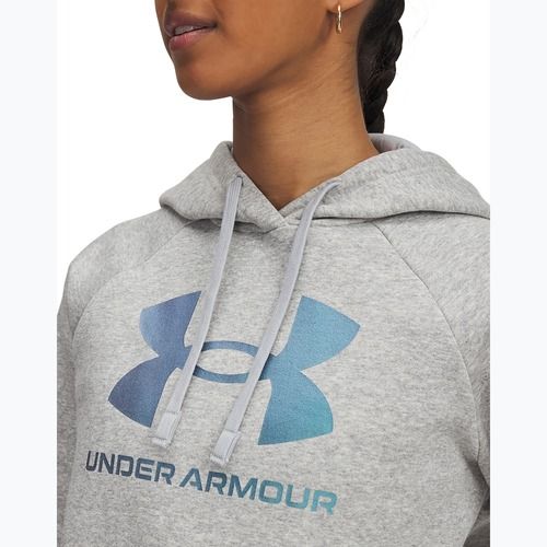 Női pulóver Under Armour Rival Feelce Shimmer Hoody mod gray light heather/iridescent
