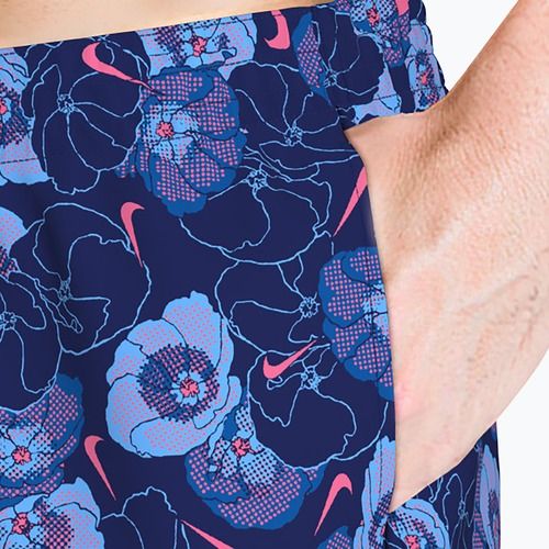 Férfi fürdőnadrág Nike Multi Poppy Print 5" Volley midnight navy