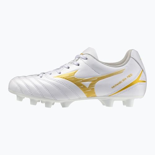 Gyerek focicipő Mizuno Monarcida Neo III Select FG white/mp gold