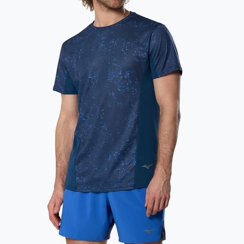 Férfi futópóló Mizuno Active DryAeroFlow Graphic estate blue
