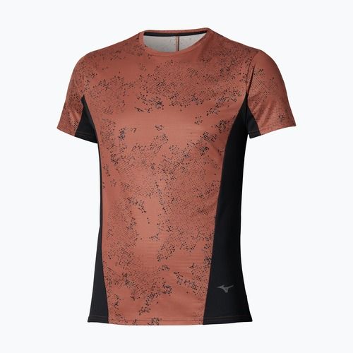 Férfi futópóló  Mizuno Active DryAeroFlow Graphic copper brown