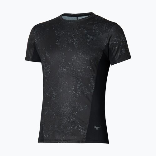 Férfi futópóló  Mizuno Active DryAeroFlow Graphic black/gray
