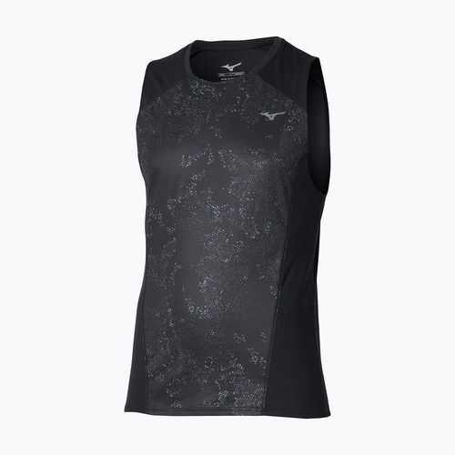 Férfi futópóló Mizuno Active DryAeroFlow Graphic Tank Top black/gray
