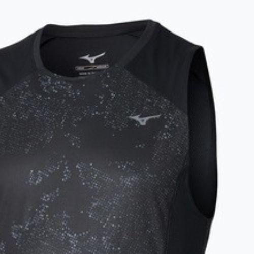 Férfi futópóló Mizuno Active DryAeroFlow Graphic Tank Top black/gray
