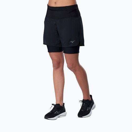 Női futóshort Mizuno Trail Multipocket 2in1 black