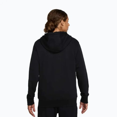 Férfi cipzáras kapucnis pulóver Nike Club FZ Hoodie black/black/white