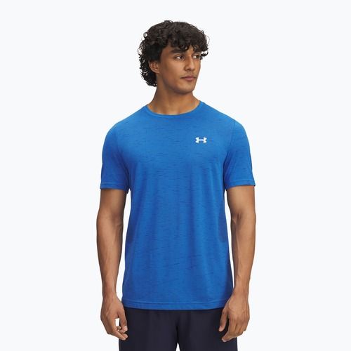 Férfi edzőpóló Under Armour Vanish Seamless blue atlantis/white