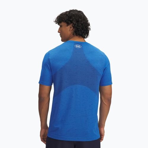 Férfi edzőpóló Under Armour Vanish Seamless blue atlantis/white