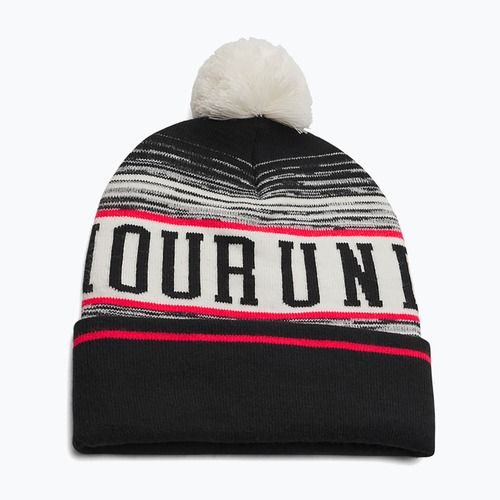 Férfi téli sapka Under Armour Halftime Pom Beanie stone/racer red/black