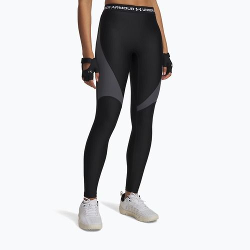 Női leggings Under Armour HeatGear Rib black/castlerock/white