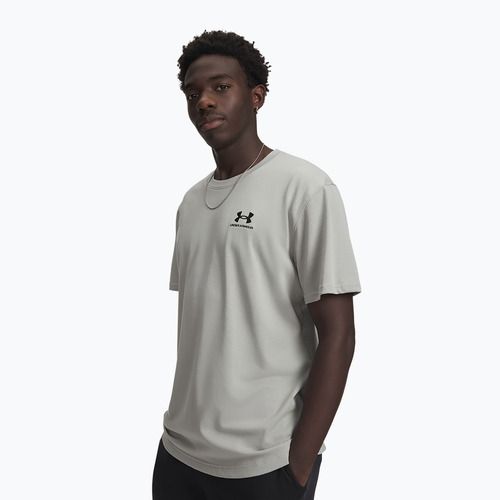 Férfi póló Under Armour Logo Emb Heavyweight titanium/black