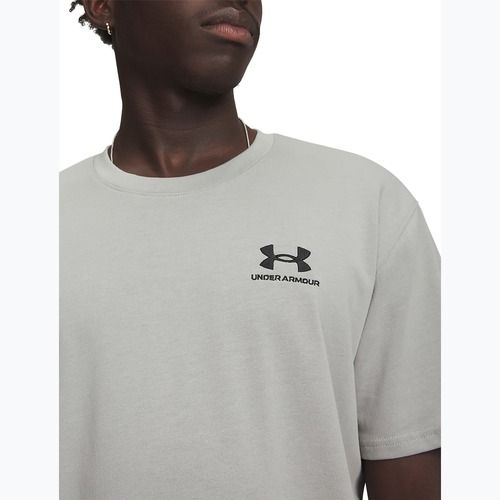 Férfi póló Under Armour Logo Emb Heavyweight titanium/black