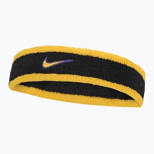 Frottír fejpánt Nike Swoosh Classic Headband black/court purple/university gold