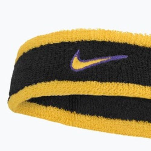 Frottír fejpánt Nike Swoosh Classic Headband black/court purple/university gold