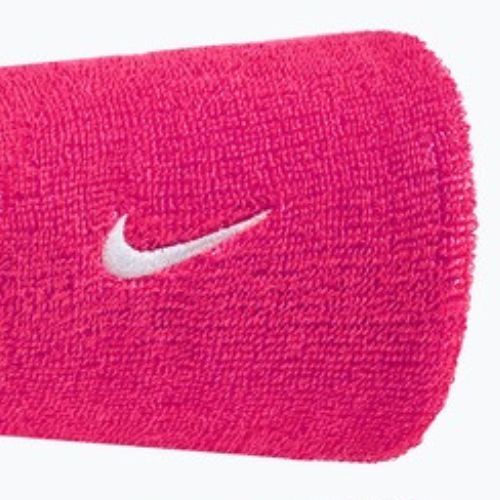 Frottír csuklópántok Nike Swoosh Classic Doublewide Wristbands 2 db vivid pink/white