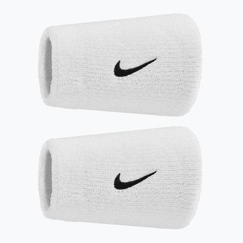 Frottír csuklópántok Nike Swoosh Classic Doublewide Wristbands 2 db white/black