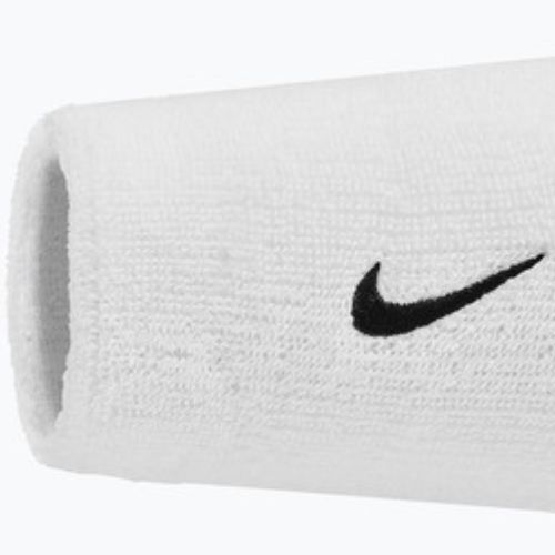 Frottír csuklópántok Nike Swoosh Classic Doublewide Wristbands 2 db white/black