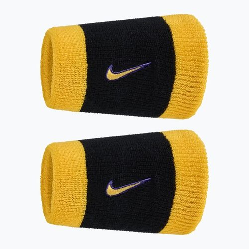 Csuklópántok Nike Swoosh Classic Doublewide Wristbands 2 db black/court purple university gold