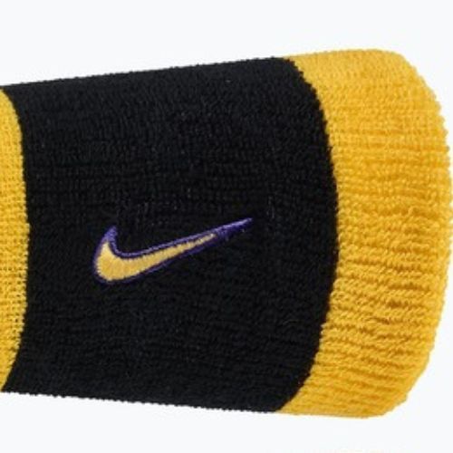 Csuklópántok Nike Swoosh Classic Doublewide Wristbands 2 db black/court purple university gold