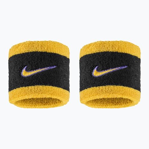 Frottír csuklópántok Nike Swoosh Classic Wristbands 2 db. black/court purple/university gold