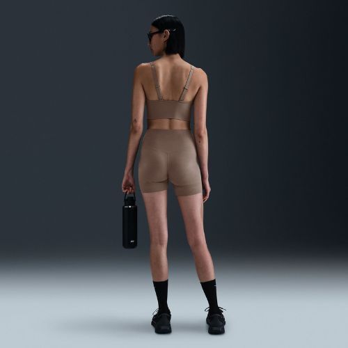 Sportmelltartó Nike Alate Medium Support Longline mink brown/white