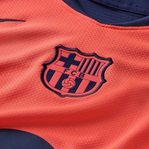 Gyerek focimez Nike FC Barcelona 2025/26 Stadium Third Jr bright mango/midnight navy/midnight navy