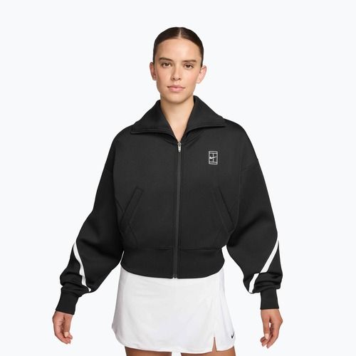 Női tenisz felső Nike Advantage Dri-Fit FZ black/white